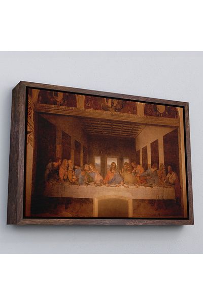 Harita Sepeti Ultima cină de Da Vinci Pictură pe pânză cu cadru alb