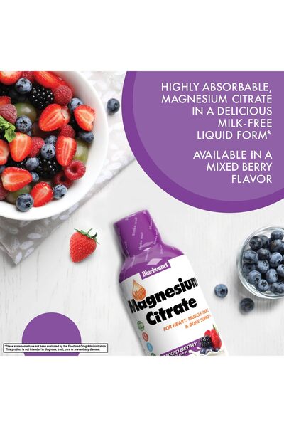 Bluebonnet Magnesium Citrate 420 mg - Calm Mind & Body, Heart, Muscle, Sleep Support - Non-GMO, Vegan - 16 oz