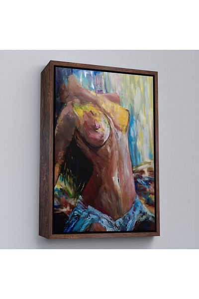 Harita Sepeti Pictură decorativă de perete pentru femeie nudă, cu cadru alb