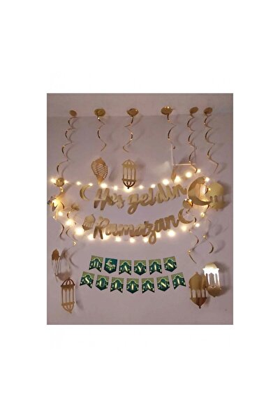 Hayaller Dükkanı 10'lu Tavan Süs ve Hoşgeldin Ramazan Bannner  ve Led ışık Ra...