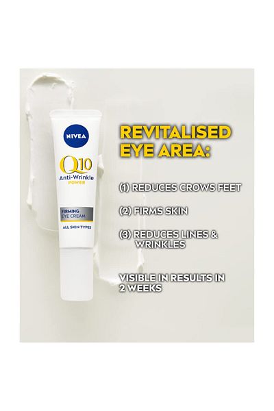 NIVEA Q10 Anti-Wrinkle Eye Cream (15ml), Reduces Fine Lines & Dark Circles, Nourishes Skin
