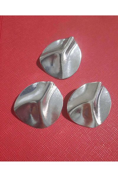 beynaaksesuar 3.81 cm Curved Silver Coat Jacket Trench Coat - Button Detail, 3 Pack