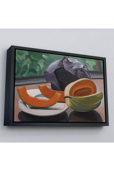 Harita Sepeti Auguste Herbin με χρυσό πλαίσιο - Νατουρμόρτ με πεπόνι - Still Life with Melon