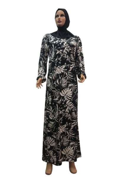 eflin Hijab Clothing Women's Prayer Dress - Black-White Wrap