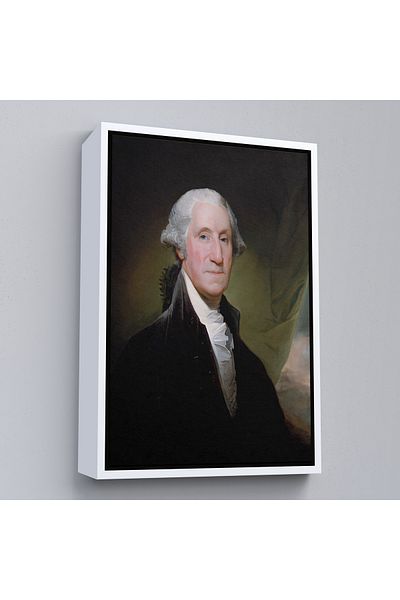 Harita Sepeti United States Founder George Washington Wall Painting with White Frame
