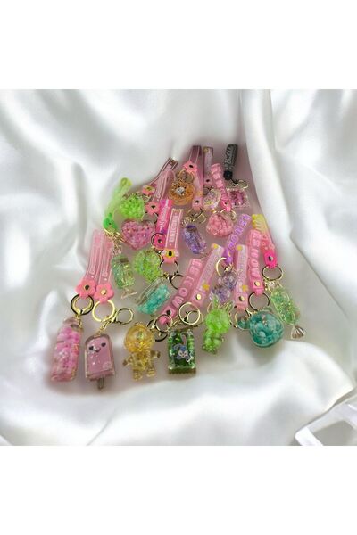 cookzera Silicone Keychain 4Pcs Mix Cute Gift Keychain for Options