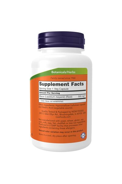 Now Foods Maca (Lepidium meyenii) 500 mg, Reproductive Health*, 250 Veg Capsules, For Men & Women