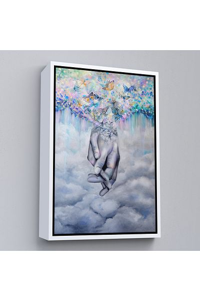 Harita Sepeti Mâinile femei și bărbați surrealiste în cadru alb, pictură în ulei, vedere, pictură decorativă pe pânză