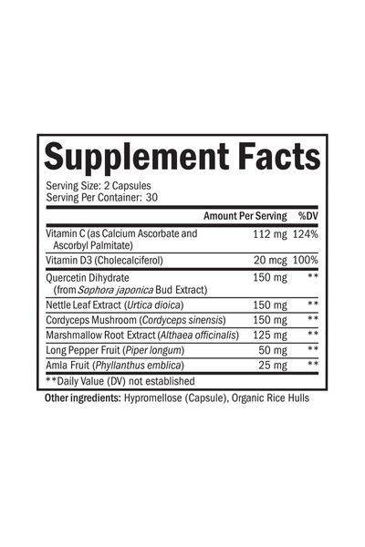 BioSchwartz Respiratory & Immune Support with Quercetin, Vitamin D, Cordyceps, 60 Capsules