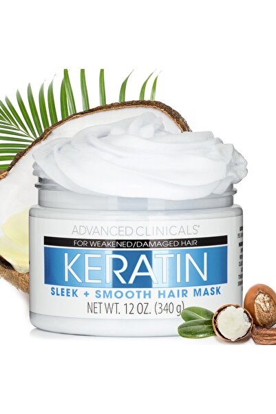 Advanced Clinicals قناع الشعر بالكيراتين، 12 أونصة سائلة - للشعر المصبوغ، إصل...