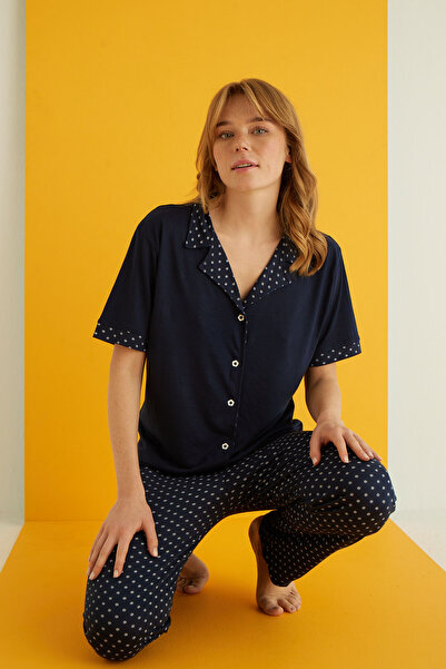 ELİTOL VİSKON DÜĞMELİ PİJAMA TAKIMI