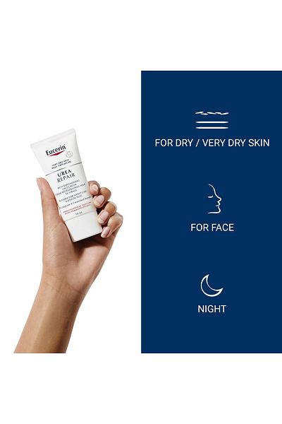 Eucerin Replenishing Skin Relief Face Cream with 5% Urea, 50ml, Fragrance-Free