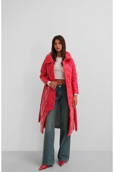 Moka Shopin Mokashopin Belted Patent Leather Inflatable Maxi Coat