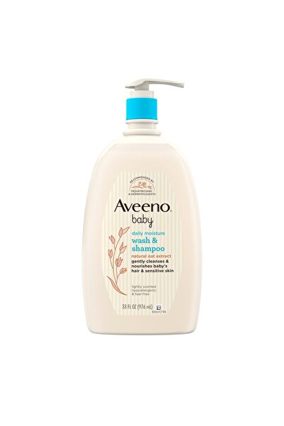 Aveeno Baby غسول استحمام وشامبو لطيف للترطيب اليومي مع مستخلص الشوفان، مضاد ل...