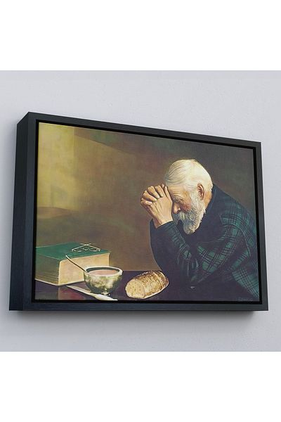 Harita Sepeti Εκκαλούμενο σε καμβά με χρυσό πλαίσιο Eric Enstrom Grace Man Praying on Bread