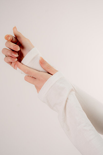 Şalcenneti.com Cream Color Prayer Sleeve Practical Combed Cotton