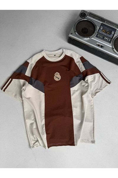 Sentinel R.Madri̇d Brown Logo Embroidered Premium T-Shirt(Gift)