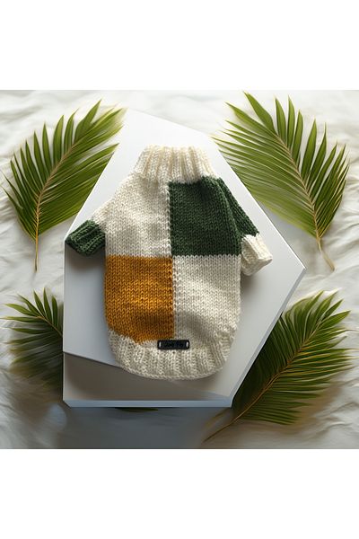 Lady Fify Cream Checkers Sweater for Cat Dog
