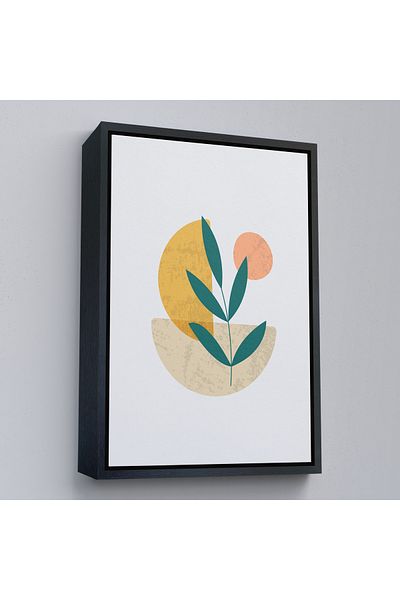 Harita Sepeti Pictură cu forme abstracte nordice moale cu cadru auriu