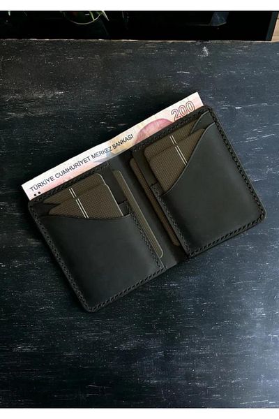 Safir Leather Viking Special Μαύρο Δερμάτινο Πορτοφόλι (Κάθετο)