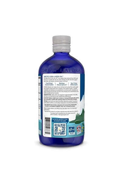 Nordic Naturals Arctic Cod Liver Oil, Orange - 16oz - 1060mg Omega-3s - Heart, Brain, Immunity - Non-GMO