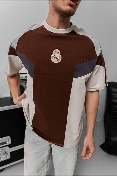 Sentinel R.Madri̇d Brown Logo Embroidered Premium T-Shirt(Gift)