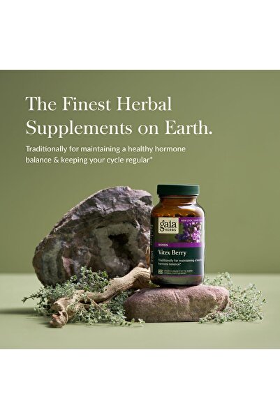 GAIA HERBS Vitex Berry - Hormone Balance & Fertility Support for Women - 120 Vegan Caps (60-Day Supply)