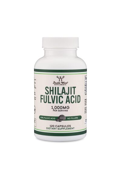 Double Wood Supplements Pure Himalayan Shilajit Capsules (20% Fulvic Acid, 1,000mg Extract, 120 Count) by Double Wood