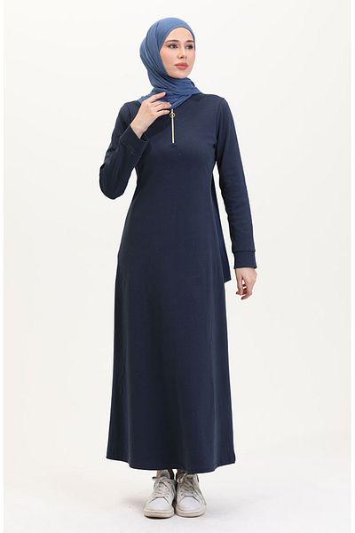 sefamerve Αθλητικό φόρεμα με φερμουάρ μπροστά 6534-01 Navy Blue