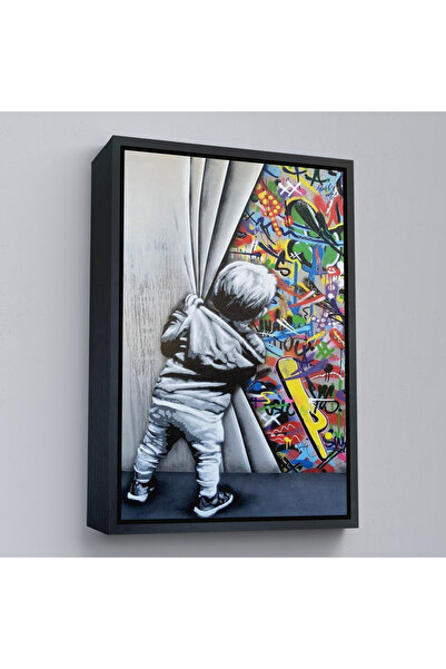 Harita Sepeti Ulična umetnost u stilu Banksyja, dekorativna zidna slika sa cr...