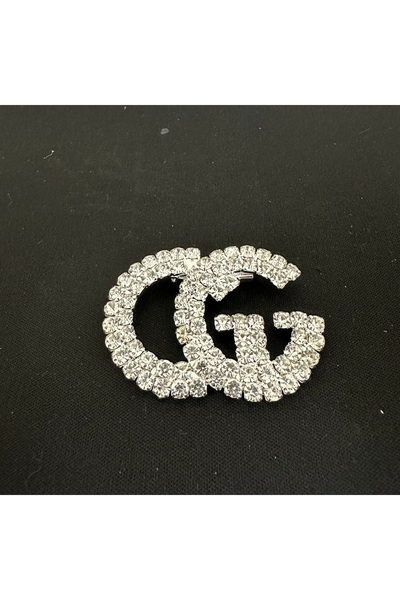 T.T Polnet Button Gümüş Rengi Marka Broş