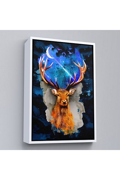 Harita Sepeti Galaxia cerbului cu cadru alb Pictură murală de artă modernă