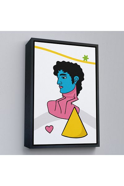 Harita Sepeti Ελληνικό άγαλμα ζωγραφικής Pop Art με χρυσό πλαίσιο
