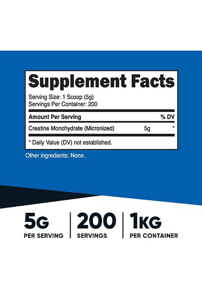 Nutricost Creatine Monohydrate Micronized Powder (1 KG) - Pure Creatine Monohydrate