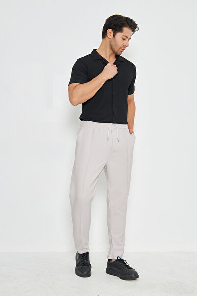 ZİNOX Men's Slim Fit Jogger with Side Pockets, Elastic Laces, Zippered Legs