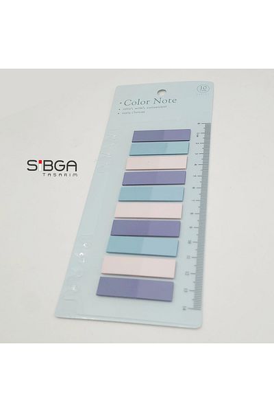 sibga tasarım Transparent Colored Post-It Note Paper - 200 Sheets Bookmark Sticker