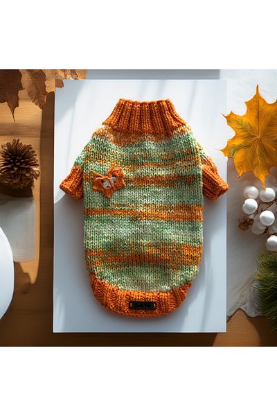 Lady Fify Orange Fleece Sweater for Cat Dog
