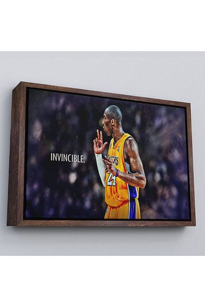 Harita Sepeti Tablou pe pânză Kobe Bryant Invincible Black Mamba cu cadru alb