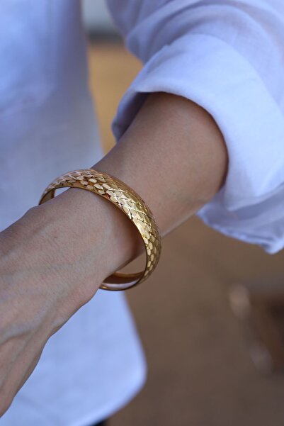 Yenigün Kuyumculuk Hediyelik Yatırımlık Kadın Baklava Model (1.5 Cm) Altın Bilezik