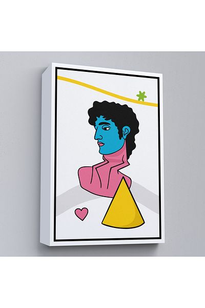 Harita Sepeti Tablou cu statuia greacă Pop Art cu cadru alb
