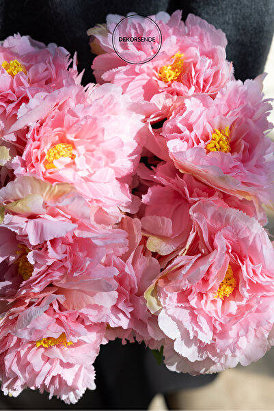 Dekorsende Manta de bujor artificială roz 45 cm