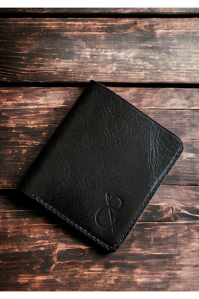 Safir Leather Μαύρο δερμάτινο πορτοφόλι Babil