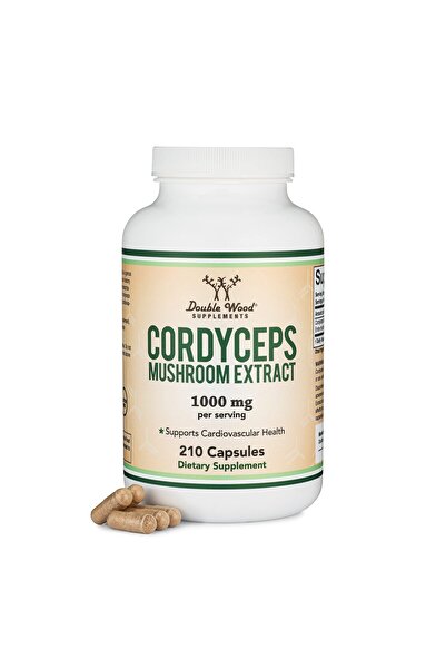 Double Wood Supplements كبسولات كورديسيبس 210 كبسولة، 1000 ملجم، 7% من عديدات السكاريد، دعم الشيخوخة من شركة دبل وود