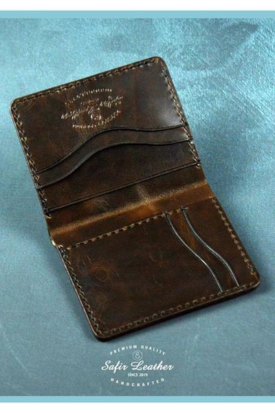 Safir Leather Πορτοφόλι Coffe Forest Leather Card Holder (Περιορισμένη Έκδοση)