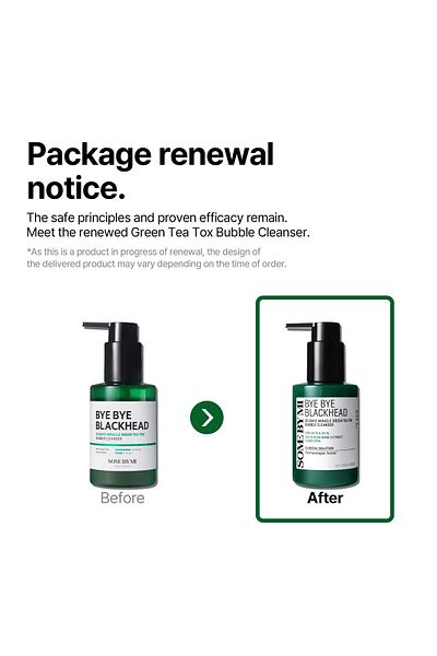 Some By Mi Bye Bye Blackhead Green Tea Bubble Cleanser - 4.23 Oz, Korean Face Wash for Blackhead & Pore Care