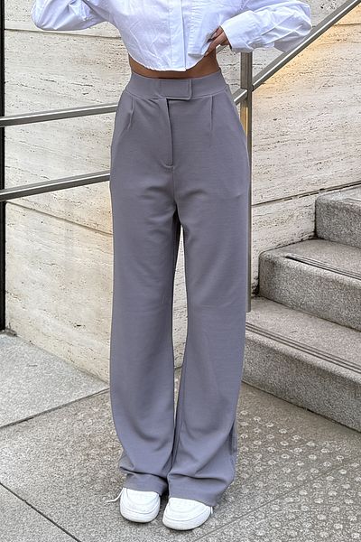 Sun Victoria Pantaloni Palazzo confortabili, gri Lycra, cu închidere velcro