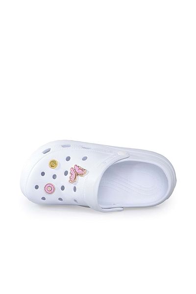 Sonimix Ez129.01 High Sole Women's Croos Slippers White