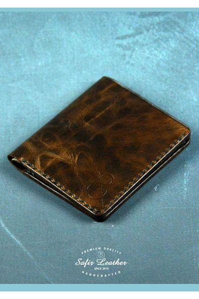 Safir Leather Πορτοφόλι Coffe Forest Leather Card Holder (Περιορισμένη Έκδοση)