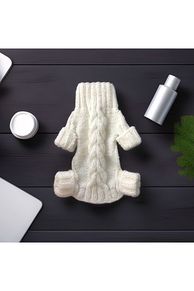 Lady Fify White Fisherman Jumpsuit with Hair Braids for Cat Dog