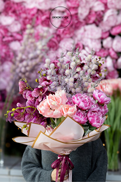 Dekorsende Yapay Şakayık Demeti Fuşya 50 cm